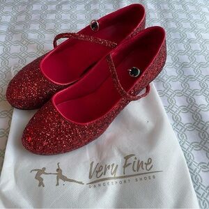 Ruby Red Glitter Dance Shoes from Dance the World parade at Disney world